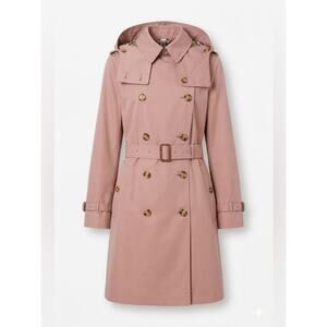SALE ENDS 5/2 Burberry Rose Pink Double-Breasted Trench Coat with Belt